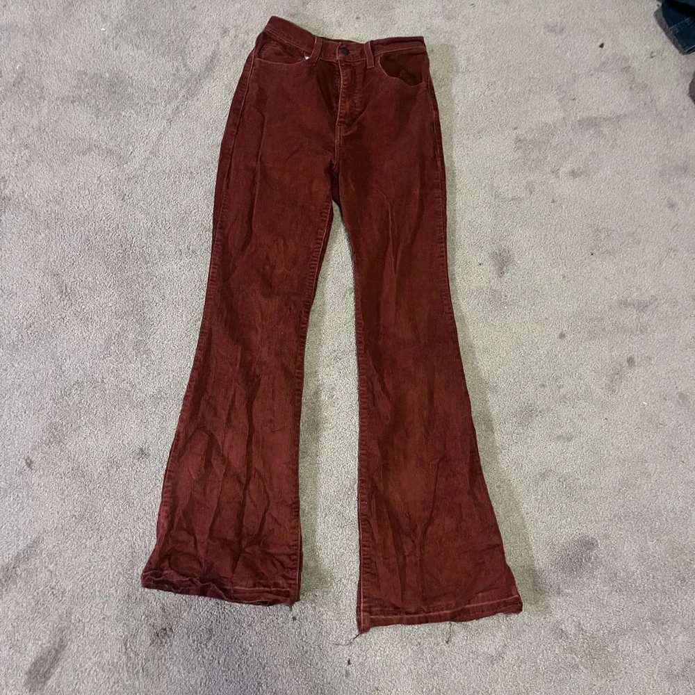 Levis Flared Burgundy Corduroy Pants - Picture 1 of 6